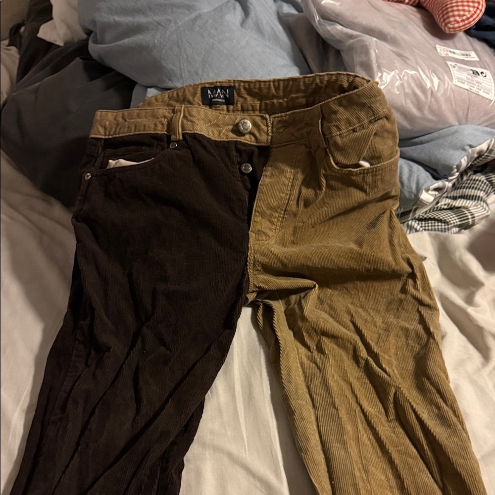 MAN Corduroy Pants - Brown and Tan